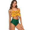 Cactus Print Halter Flounce Bikini Set