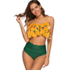 Cactus Print Halter Flounce Bikini Set