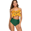 Cactus Print Halter Flounce Bikini Set