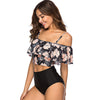 Flower Print Flounce Padded Bikini Set