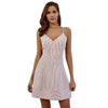 Spaghetti Strap Women Dress Slim Fit  V Neck Striped Skirt