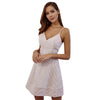 Spaghetti Strap Women Dress Slim Fit  V Neck Striped Skirt