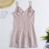 Spaghetti Strap Women Dress Slim Fit  V Neck Striped Skirt