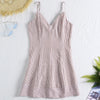 Spaghetti Strap Women Dress Slim Fit  V Neck Striped Skirt
