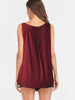 Half Button Round Neck Tank Top