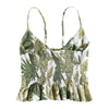 Sling Top Sexy Open Back Plant Print V Neck