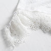 Off Shoulder Crop Top Strapless Flower Hollow Out Solid Color