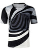 Striped Swirl Print Short Sleeve T Shirt