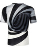 Striped Swirl Print Short Sleeve T Shirt