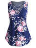 Lattice Floral Longline Plus Size Tank Top