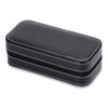 Portable 2 Grids Watch Case PU Leather Storage Box with Zipper