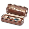 Portable 2 Grids Watch Case PU Leather Storage Box with Zipper