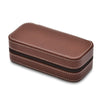 Portable 2 Grids Watch Case PU Leather Storage Box with Zipper