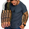 Applique Solid Color Layer Raglan Sleeves T-shirt
