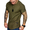Applique Solid Color Layer Raglan Sleeves T-shirt