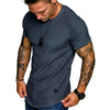 Applique Solid Color Layer Raglan Sleeves T-shirt