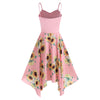 Plus Size Sunflower Print Handkerchief Dress