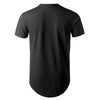 Men T-shirt Casual Round Neck Asymmetric U Hem Split Side Solid Color Top