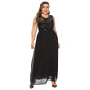 Plus Size Dress Fashion Sequin Applique Lace Party