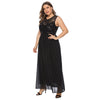 Plus Size Dress Fashion Sequin Applique Lace Party