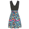 V Neck Ruched Dinosaur Print Sleeveless Dress