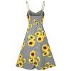 Spaghetti Strap Mini Dress Sunflower Print