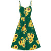 Spaghetti Strap Mini Dress Sunflower Print