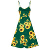 Spaghetti Strap Mini Dress Sunflower Print