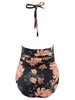 Halter Flower Backless One-Piece Swimsuit