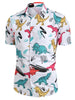 Cartoon Dinosaur Print Button Up Shirt