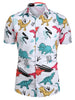Cartoon Dinosaur Print Button Up Shirt