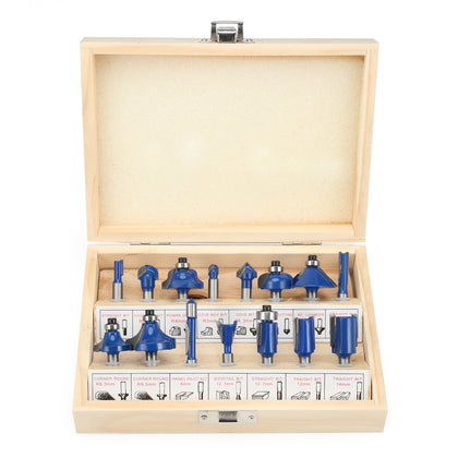 15pcs Router Bit Milling Cutter Woodworking Tool for Electric Hand Trimmer