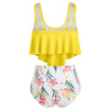 Flounce Floral Plus Size High Waisted Bikini Set
