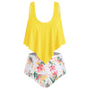 Flounce Floral Plus Size High Waisted Bikini Set