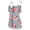 Flower Print Ruffles Cami Top