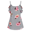Flower Print Ruffles Cami Top