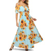Sunflower Cold Shoulder Slit Maxi Dress