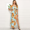 Sunflower Cold Shoulder Slit Maxi Dress