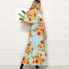 Sunflower Cold Shoulder Slit Maxi Dress