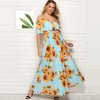 Sunflower Cold Shoulder Slit Maxi Dress