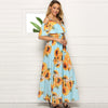 Sunflower Cold Shoulder Slit Maxi Dress