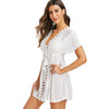 V Neck Crochet Panel Cover Up Dress