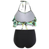 Coconut Palm Flounce Halter Bikini Set