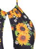 Cut Out Ruched Sunflower Swimsuit
