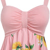 Asymmetric Sunflower Ruched Casual Dress