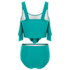 Flounces Layered Solid Tankini Set