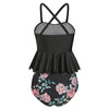 Scalloped Trim Floral Tankini Set
