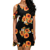 Flower Open Shoulder Mini Dress