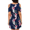 Flower Open Shoulder Mini Dress