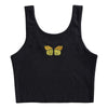 Women Tank Top Sexy Scoop Neck Close-fitting Embroidery Animal Patter Short Vest